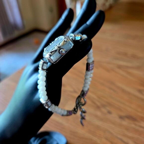 BRIGHTON "Lady Jane Emporia" Vintage Silver And Pearl Watch CITY WEDDING STYLE - Picture 2 of 12